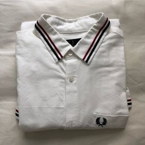 Fred Perry White Shirt Long Sleeves